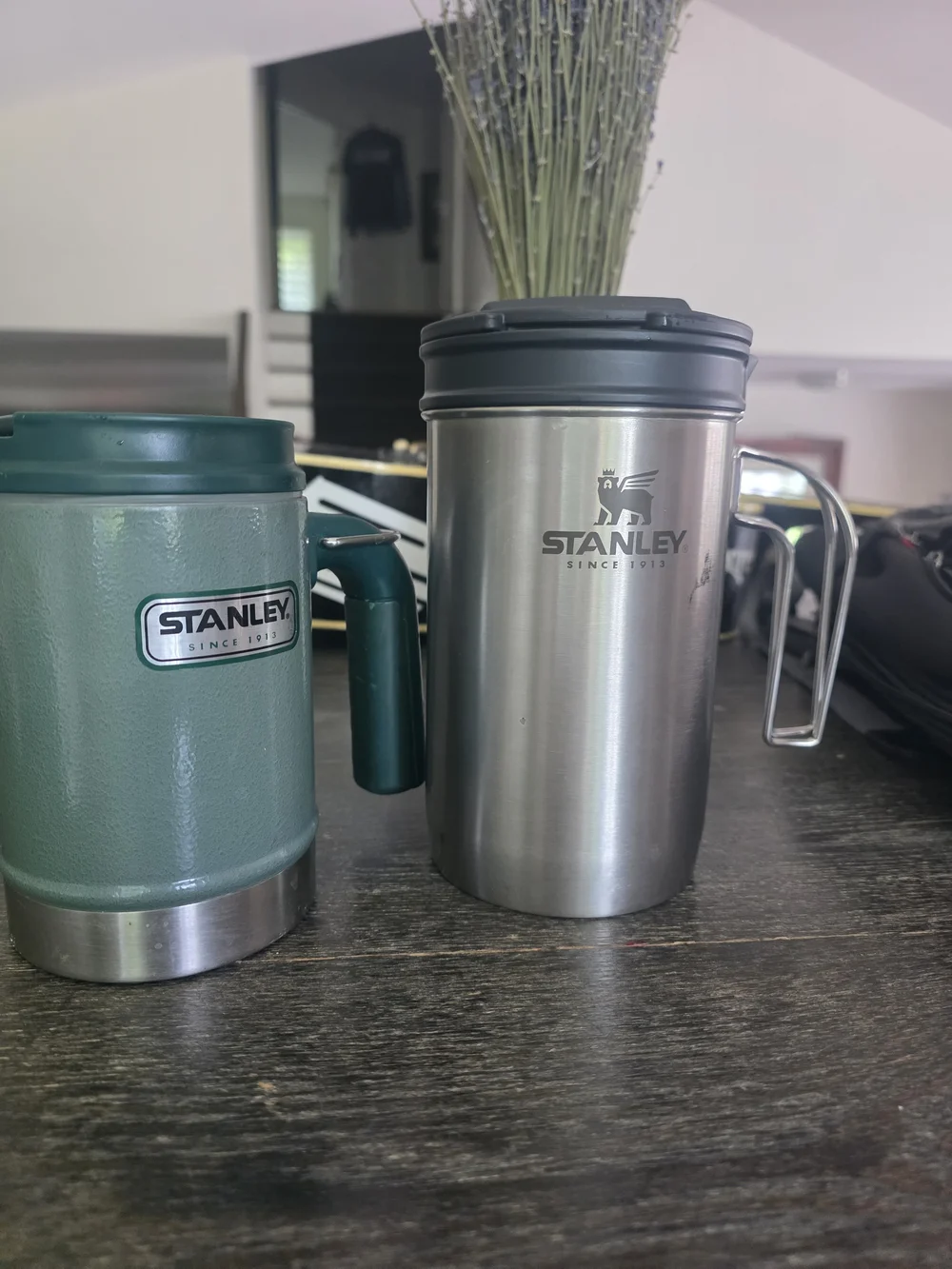 Stanley Stainless Steel Travel Mug - Stainless Steel & Green